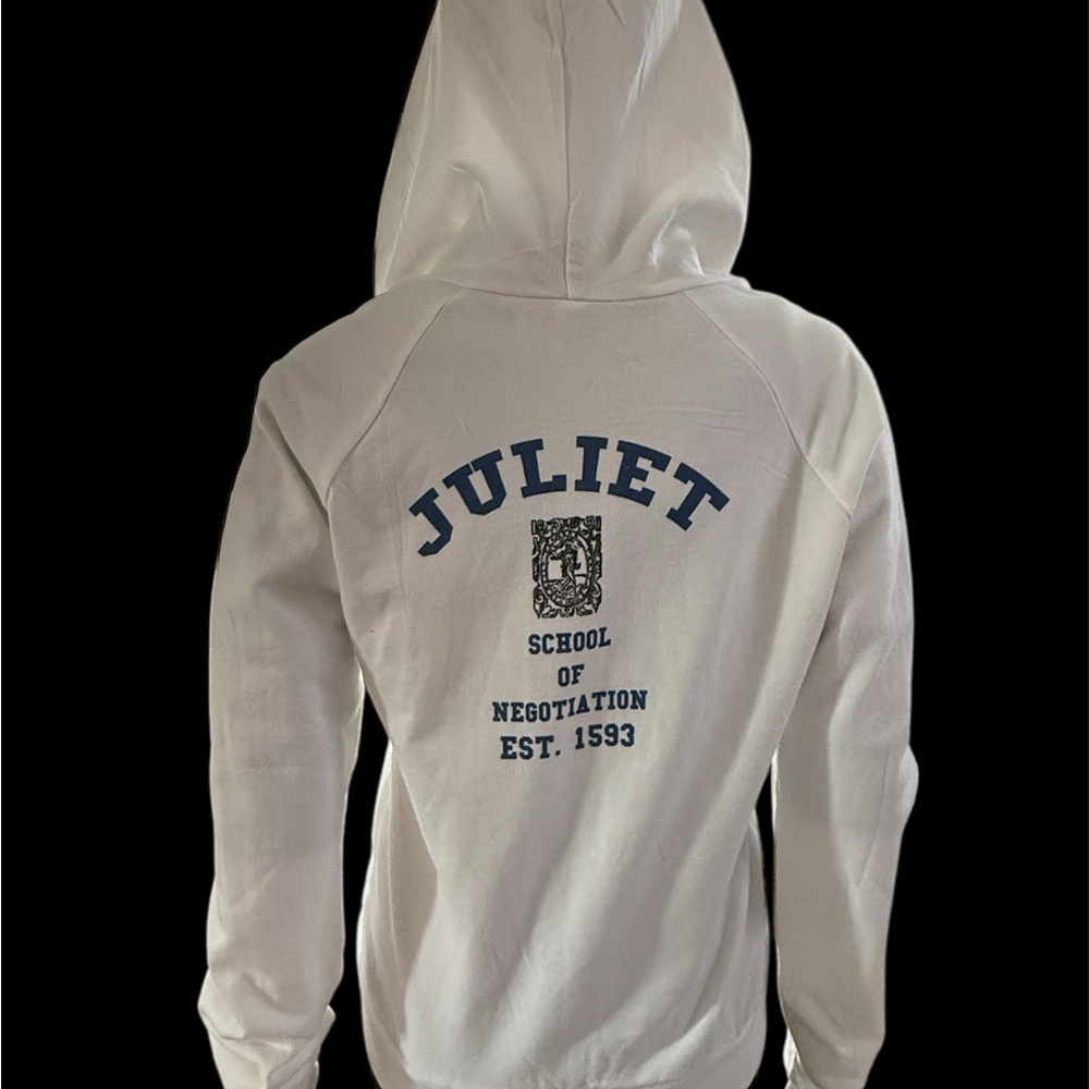 Juliet white zip up hoodie